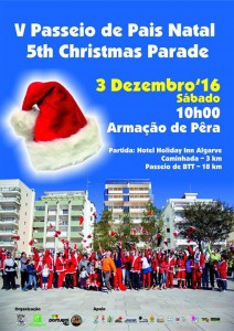 Santa Claus walk December in the Algarve